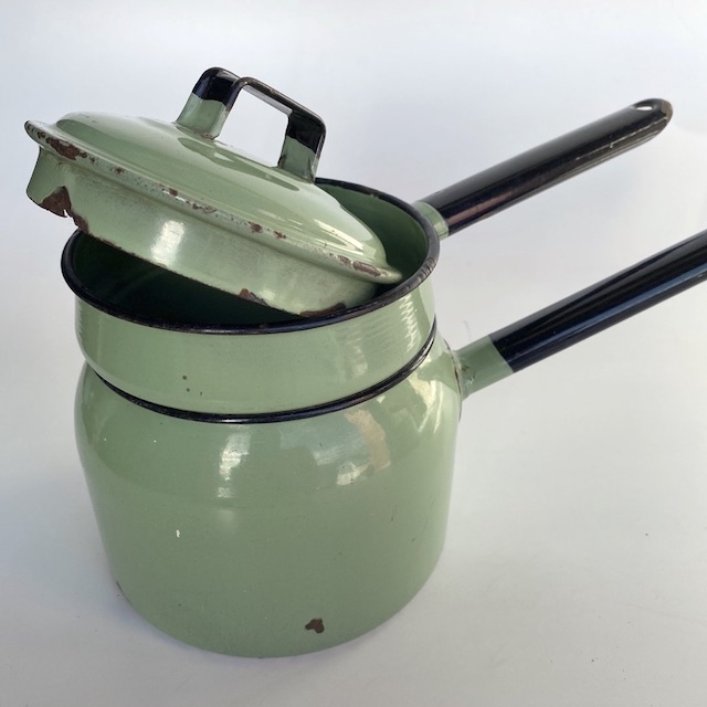 POTS n PANS, Vintage Green Enamel - Double Steamer